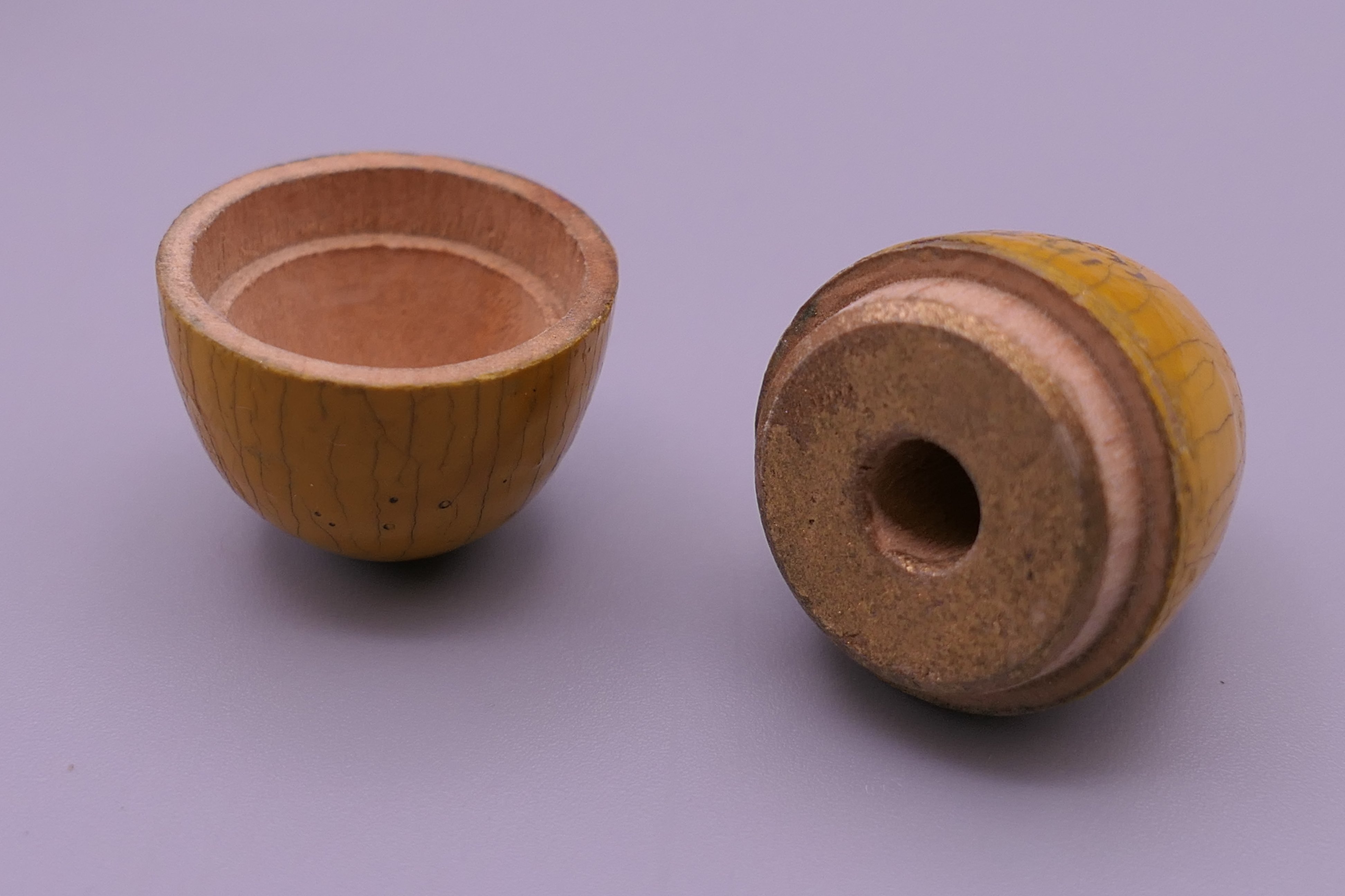 A treen egg form box, inscribed The Smallest Doll? In The World, (lacking doll), - Image 7 of 7