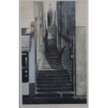 PAUL BISSON, Steps From Place Du Marche, limited edition print, numbered 149/150,