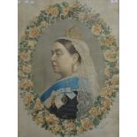 A print of Queen Victoria, framed and glazed. 63 x 85 cm.