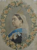 A print of Queen Victoria, framed and glazed. 63 x 85 cm.