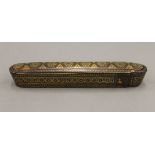 A 19th century Eastern inlaid scribe's box. 23 cm long.
