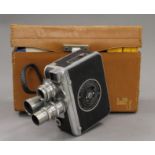 A vintage cased movie camera.