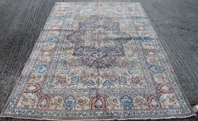 A park silk Nain carpet. 335 x 200 cm.