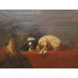 19TH CENTURY SCHOOL, Spaniel Puppies, oil on canvas, framed. 91 x 69.5 cm.