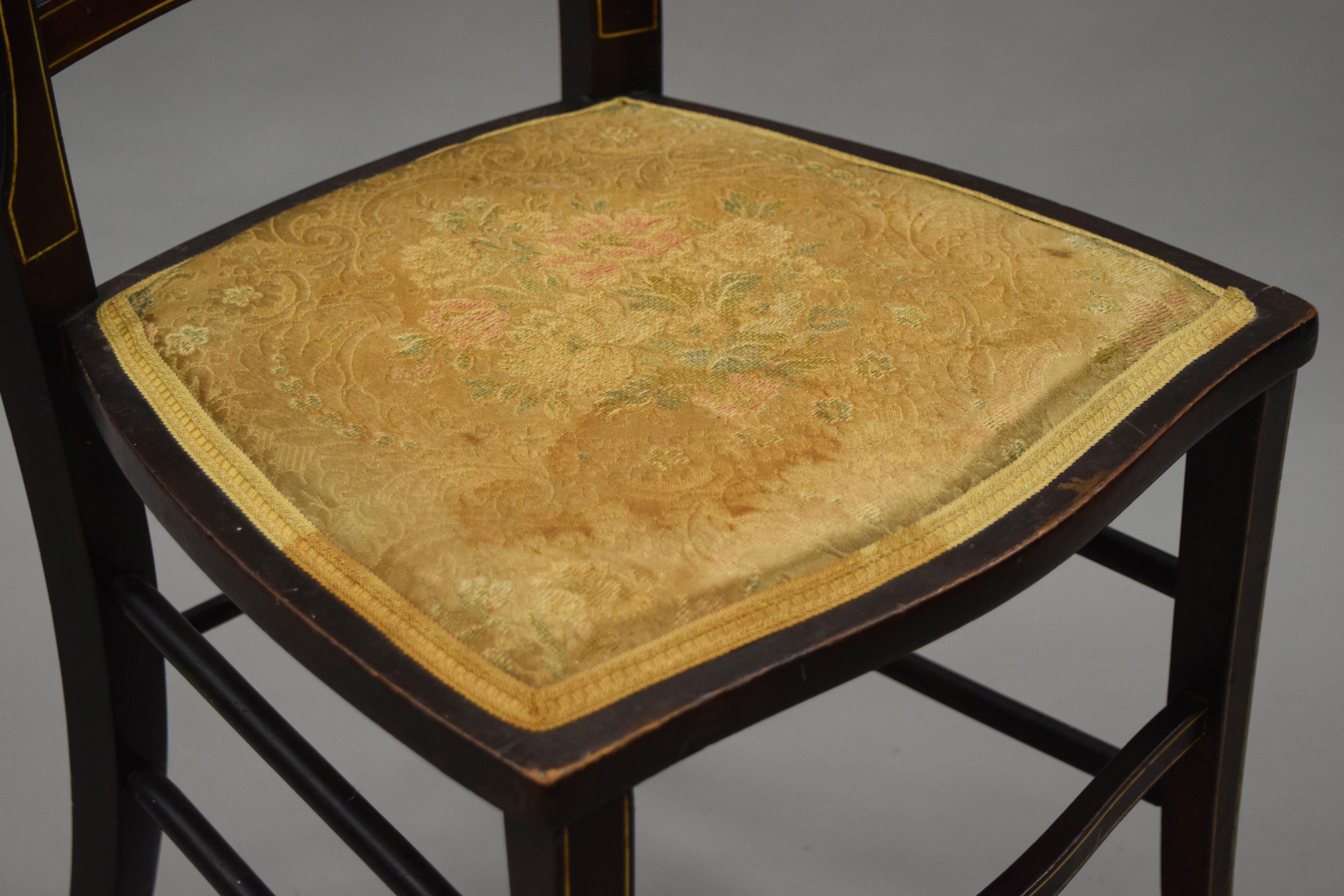 A pair of Victorian inlaid side chairs. - Image 5 of 6