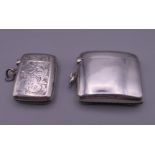 Two silver vesta cases. The largest 4.5 cm wide.