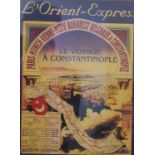 L'Orient Express Le Voyage A Constantinople, poster, framed and glazed. 37 x 28 cm.