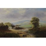 JOHN EYRS (19th century), Horse Drawn Wagon in a Mountainous Landscape, oil on canvas, dated '71,