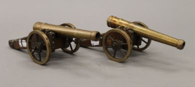 A pair of small model cannons. 28 cm long.