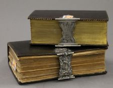 Two Dutch silver mounted bibles.