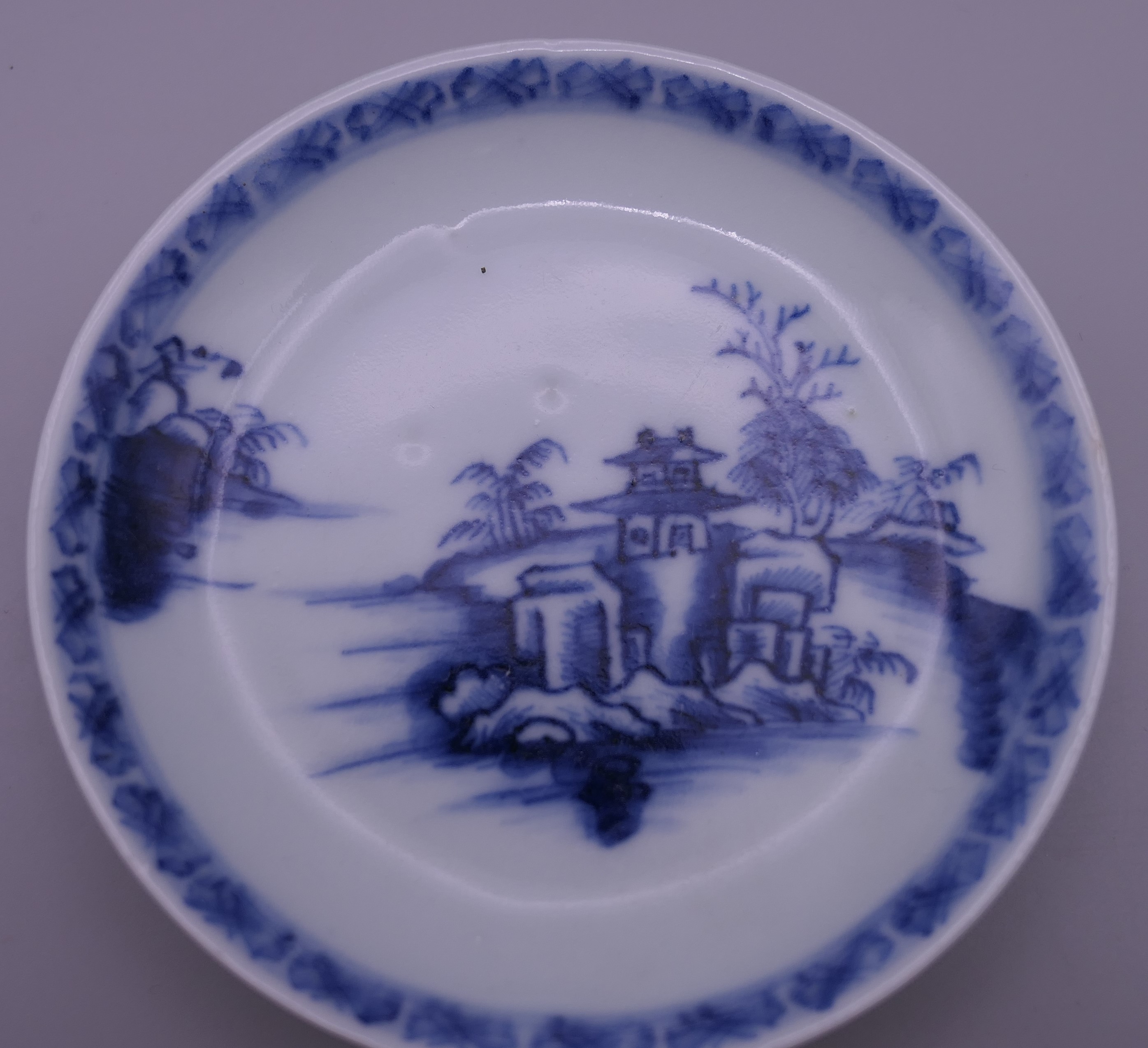 Two Nanking Cargo Chinese blue and white porcelain tea bowls and saucers. - Image 6 of 13