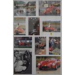 Two framed motor racing montages of early Formula 1 photographs and prints. 45 x 65 cm.