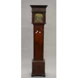A 20th century mahogany Grandmother clock. 144 cm high.