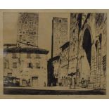 LOUIS CONRAD ROSENBERG (1890-1983) American, six various Continental Town Scenes, etchings, signed,