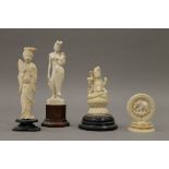 A quantity of late 19th/early 20th century Indian ivory carvings.