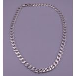 A gentleman's silver curb necklace. 52.5 cm long. 62.9 grammes.