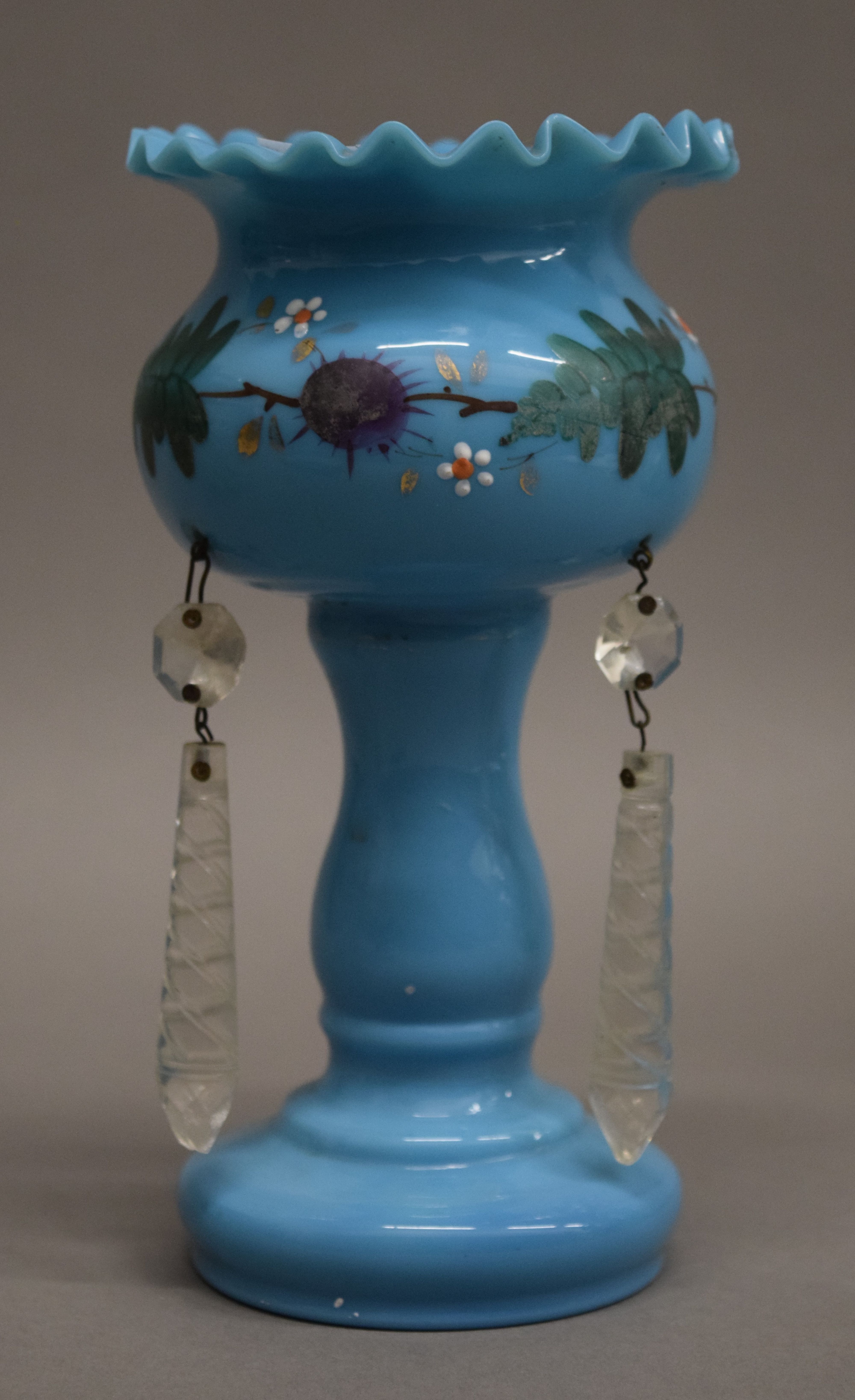 Six various Victorian glass lustres. The largest 34 cm high. - Image 13 of 17