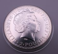 A 2010 fine silver Britannia 1 ounce coin.