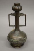 A 19th century Chinese bronze vase. 27.5 cm high.