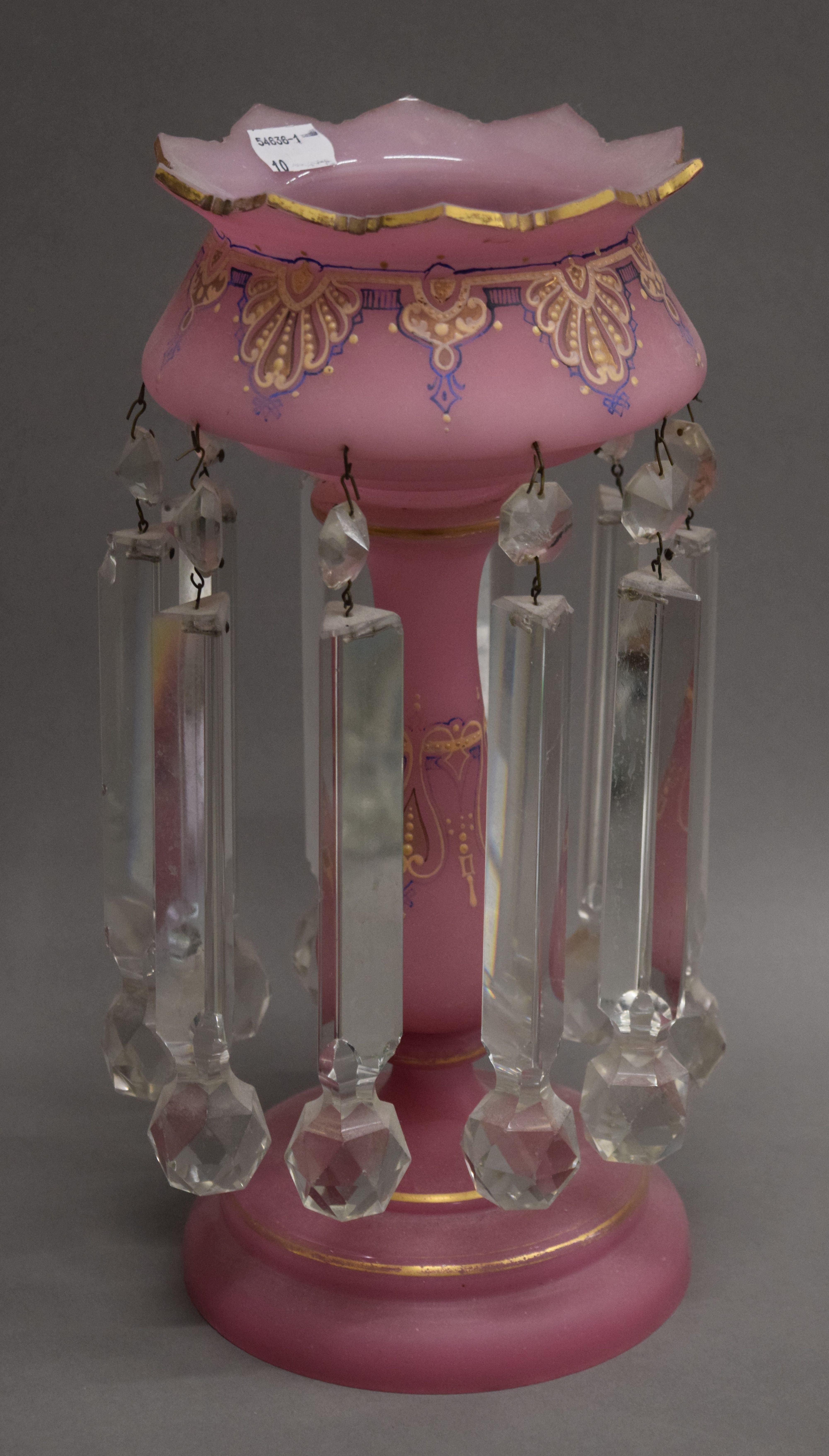 Six various Victorian glass lustres. The largest 34 cm high. - Image 6 of 17