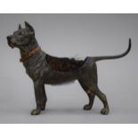 A 19th century cold painted bronze dog form pen wipe. 18.5 cm long.