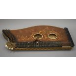 An early 19th century John Werro zither. 63 cm long.