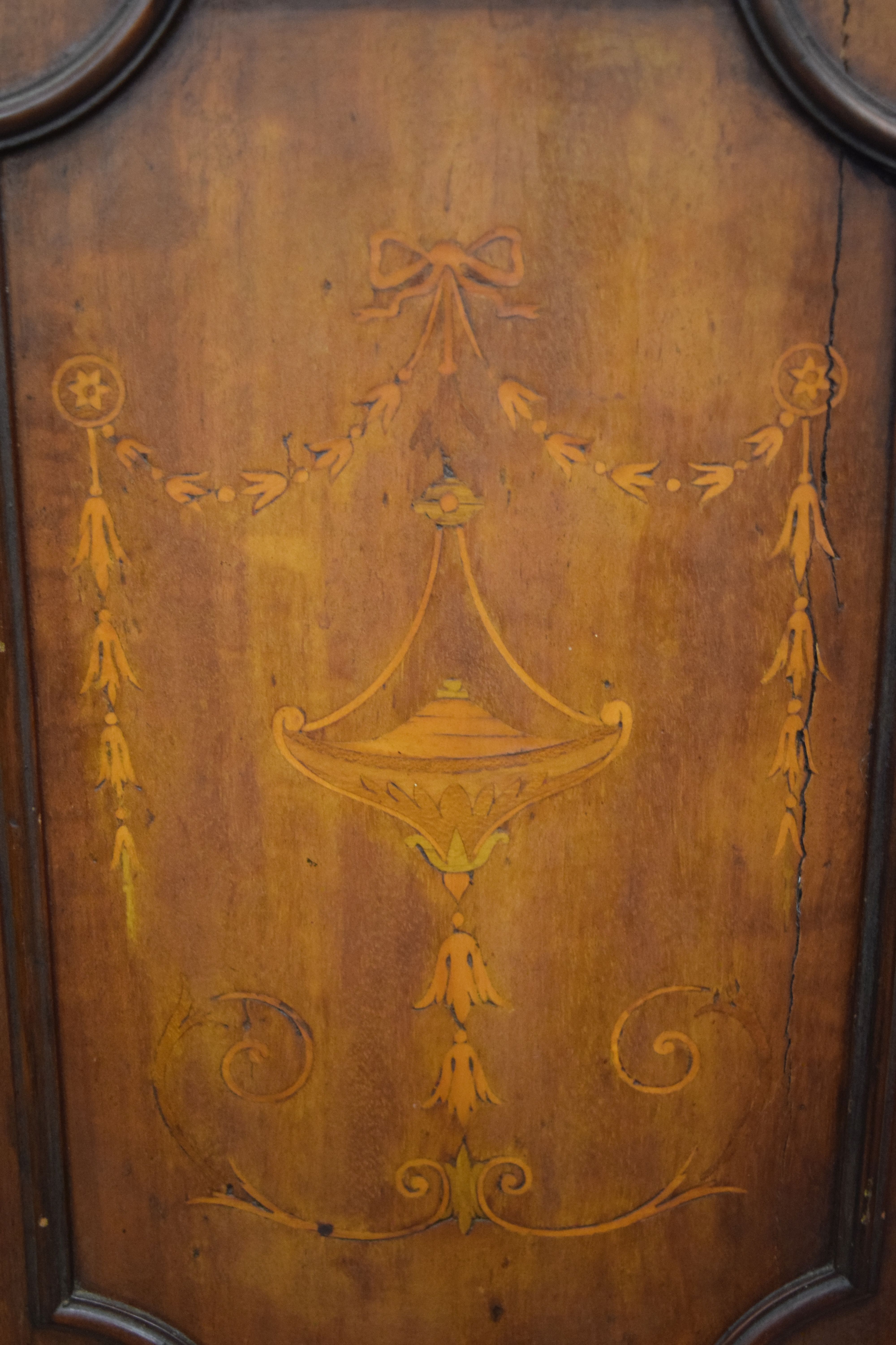 A late Victorian/Edwardian inlaid side cabinet. 60 cm wide. - Image 4 of 18