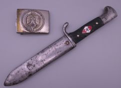 A Hitler Youth dagger 1938-1942, together with a Hitler Youth buckle marked RZM M4/39.