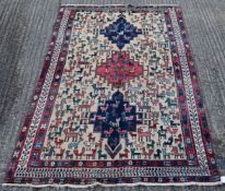 An Afshar rug. 235 x 145 cm.