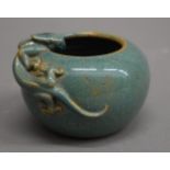 A small Chinese turquoise glaze pottery vase. 7.5 cm high.