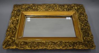 A gilt framed mirror. 49 x 69 cm.
