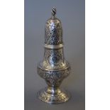 A Georgian silver sugar castor. 13 cm high. 67.9 grammes.