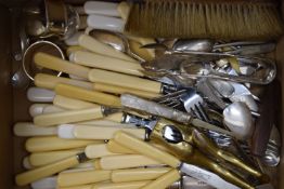 A quantity of various plated and silver cutlery, etc.