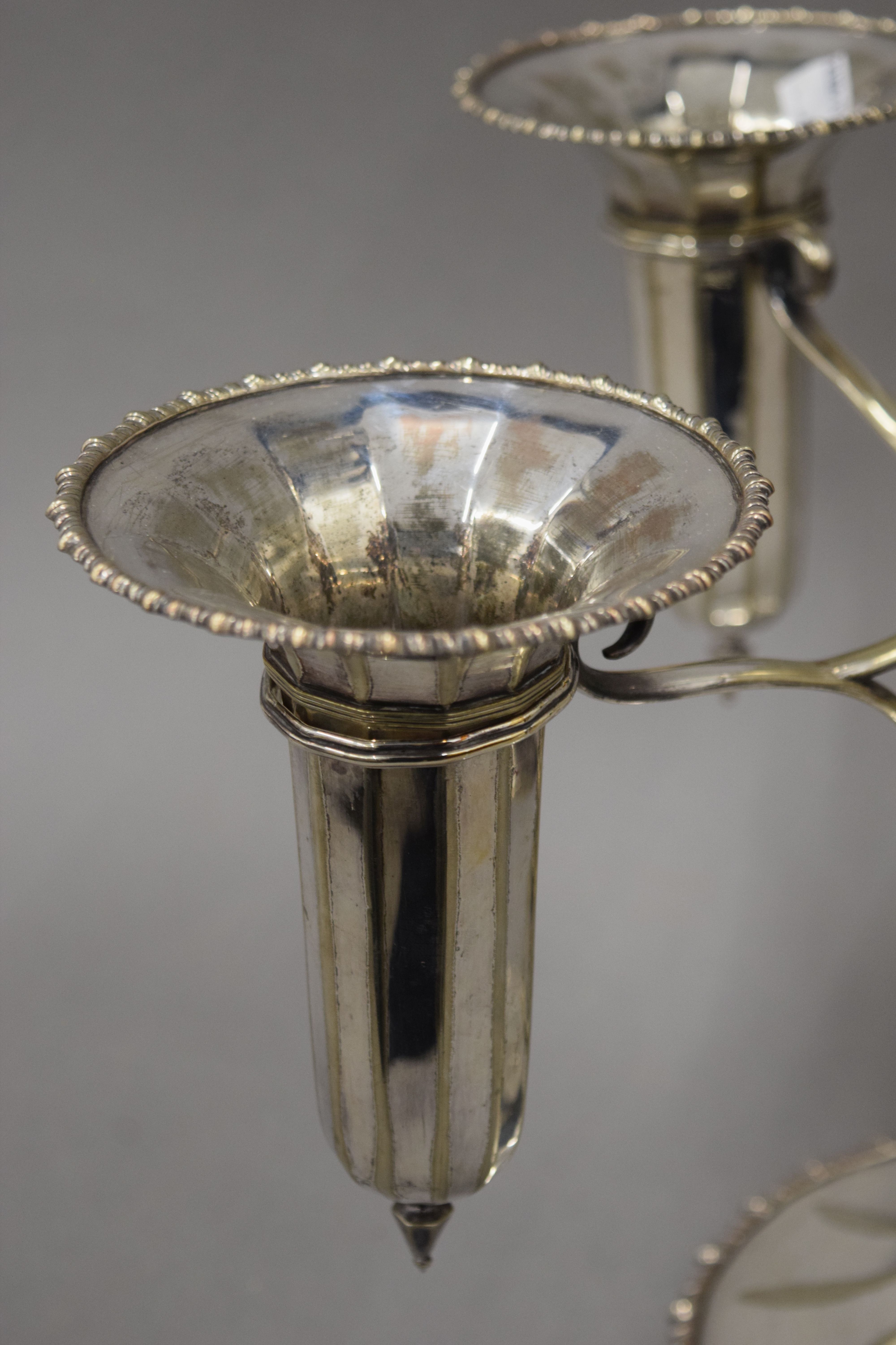 A large silver plated trumpet shaped epergne. 45 cm high. - Image 4 of 5