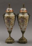 A pair of decorative vases. 37 cm high.