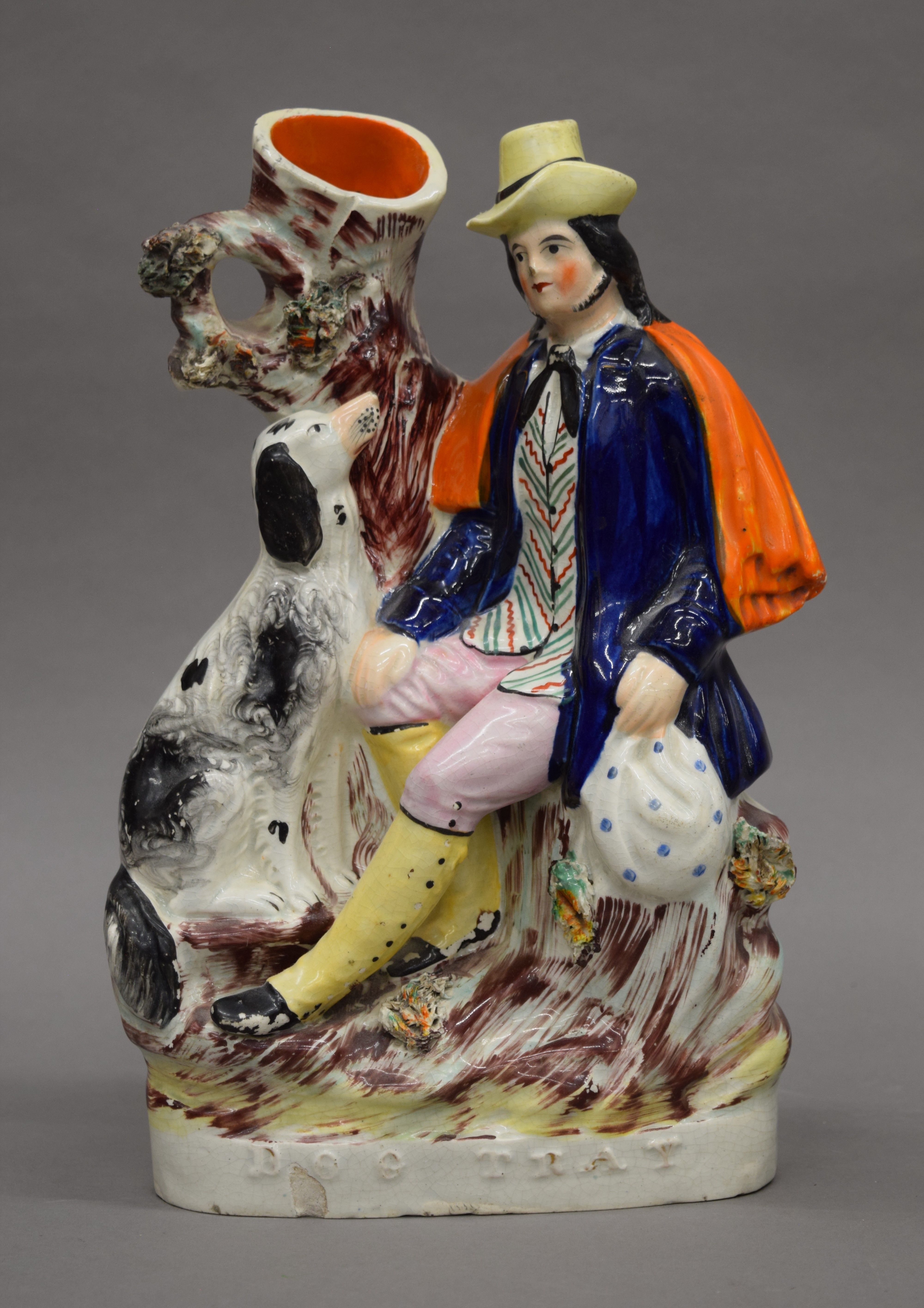 Two Victorian Staffordshire figures and a Staffordshire house. The largest 32.5 cm high. - Image 3 of 4