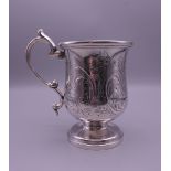 An Indian silver Christening mug by Hamilton and Co. 11.5 cm high. 218.7 grammes.