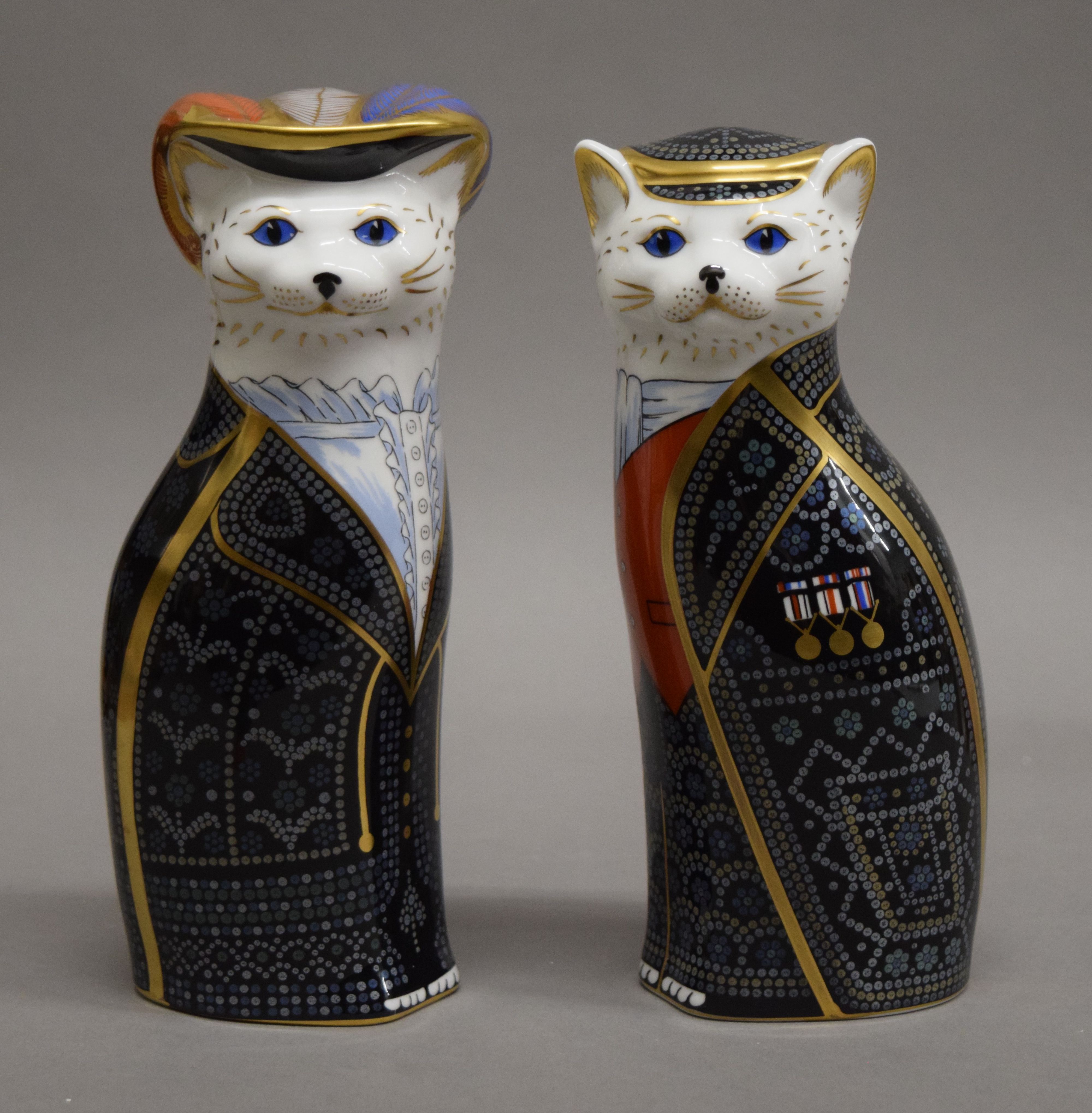 Eight Royal Crown Derby Royal cat paperweights. The largest 22 cm high. - Image 2 of 4