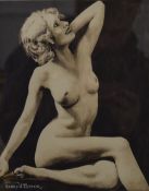 HARRY W POTTER (1894-1974) Norwich Artist, A Nude Study, monotone watercolour, signed,