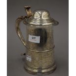 An 18th century silver plated tankard. 20 cm high.