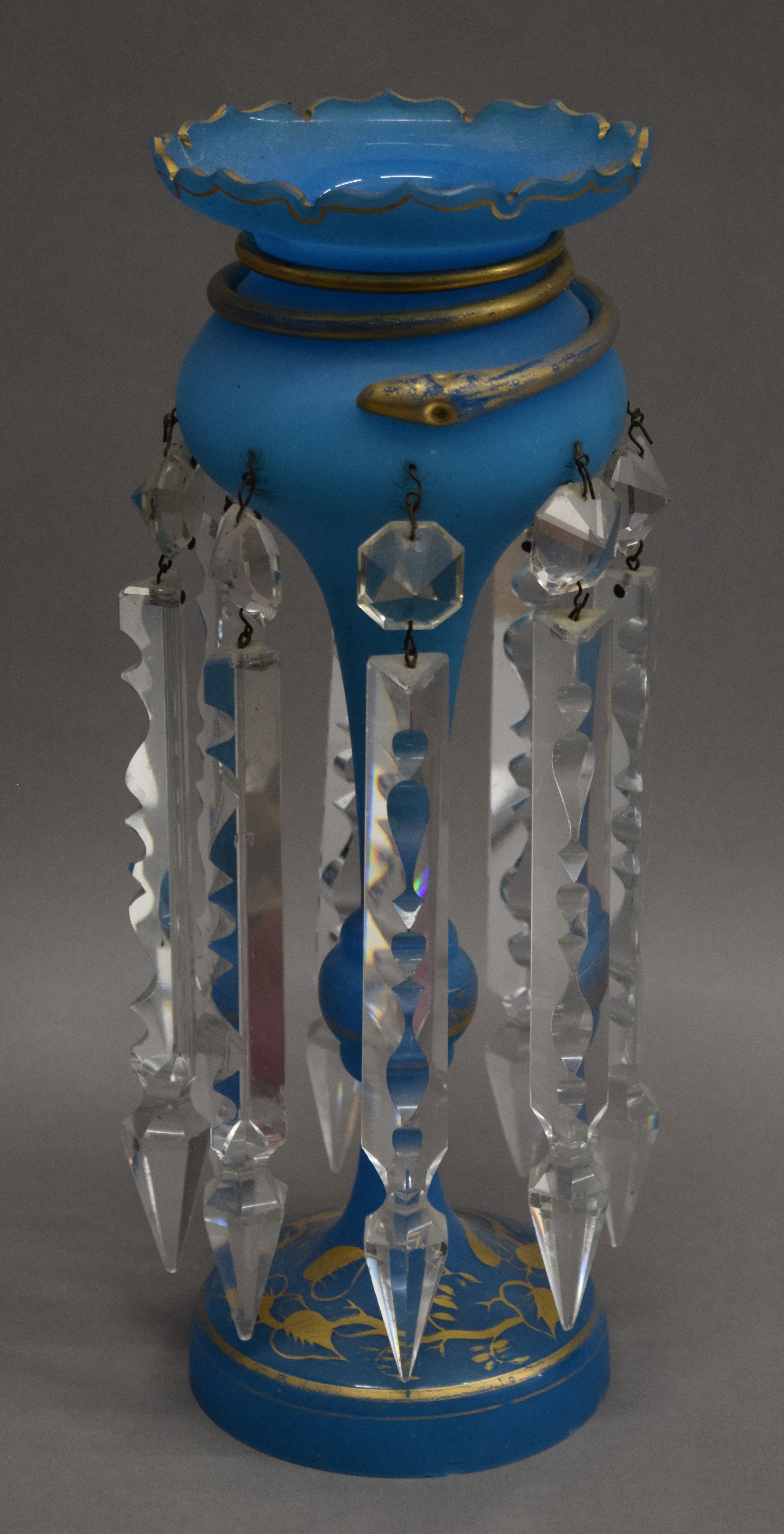 Six various Victorian glass lustres. The largest 34 cm high. - Image 2 of 17