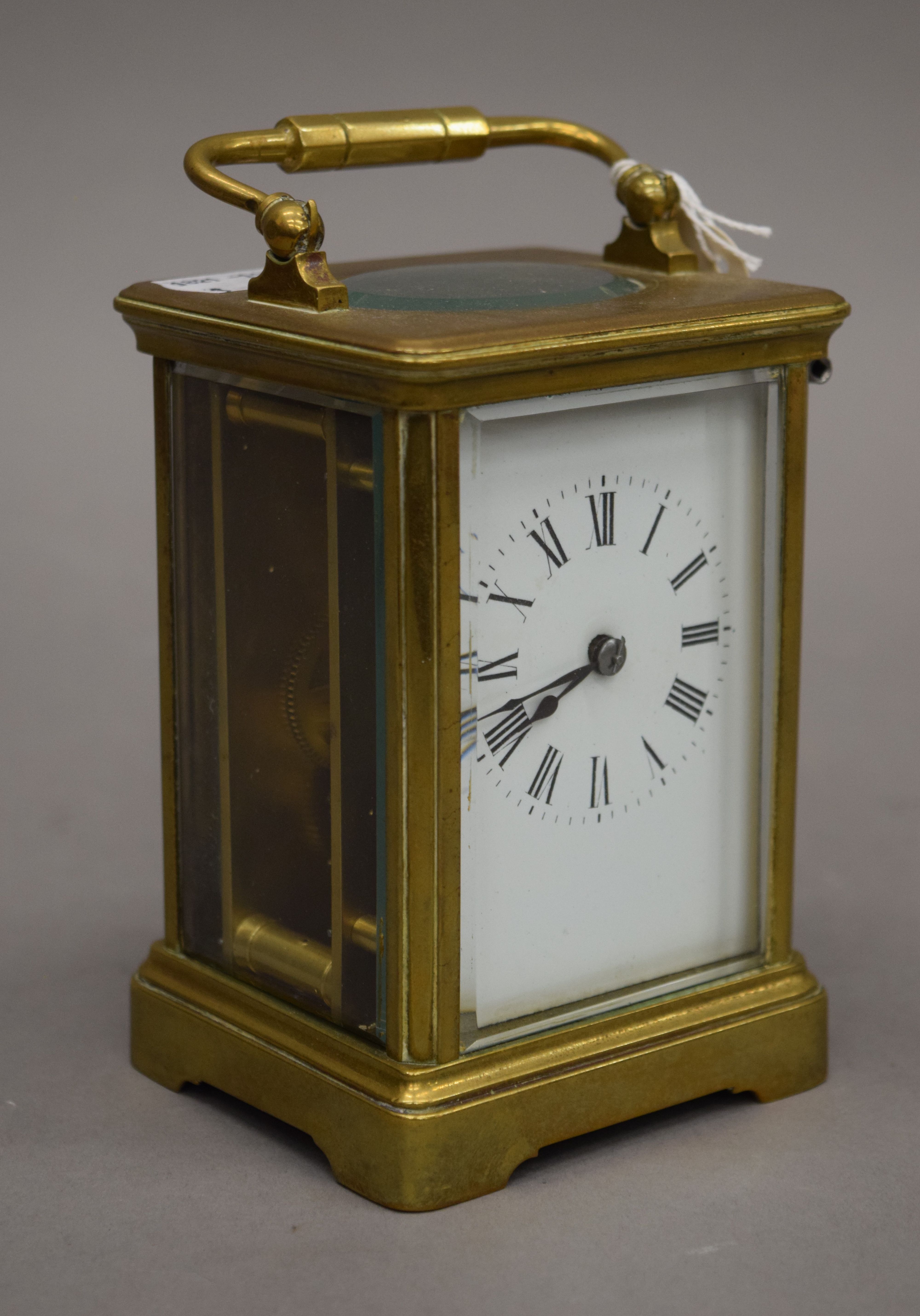 A French brass cased carriage clock. 15 cm high. - Image 3 of 5