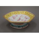 A 19th century Canton porcelain footed dish. 12.5 cm wide.