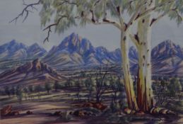 JOHANNES KATAKARINJA (1956-2013) Australian, Central Australian Landscape, watercolour, signed,