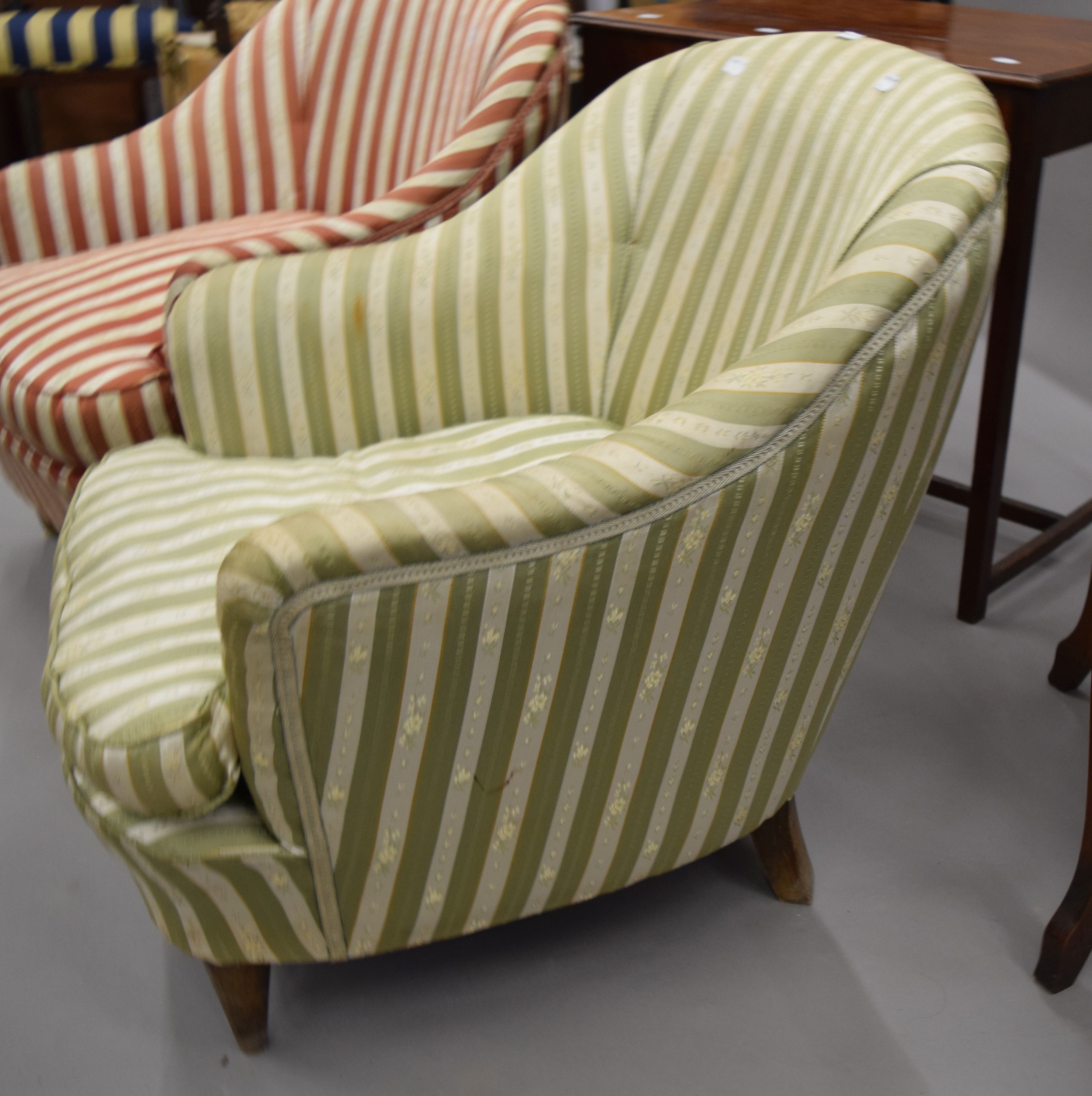 A Victorian mahogany side table, a walnut side table and a pair of arm chairs. The former 64. - Image 6 of 11