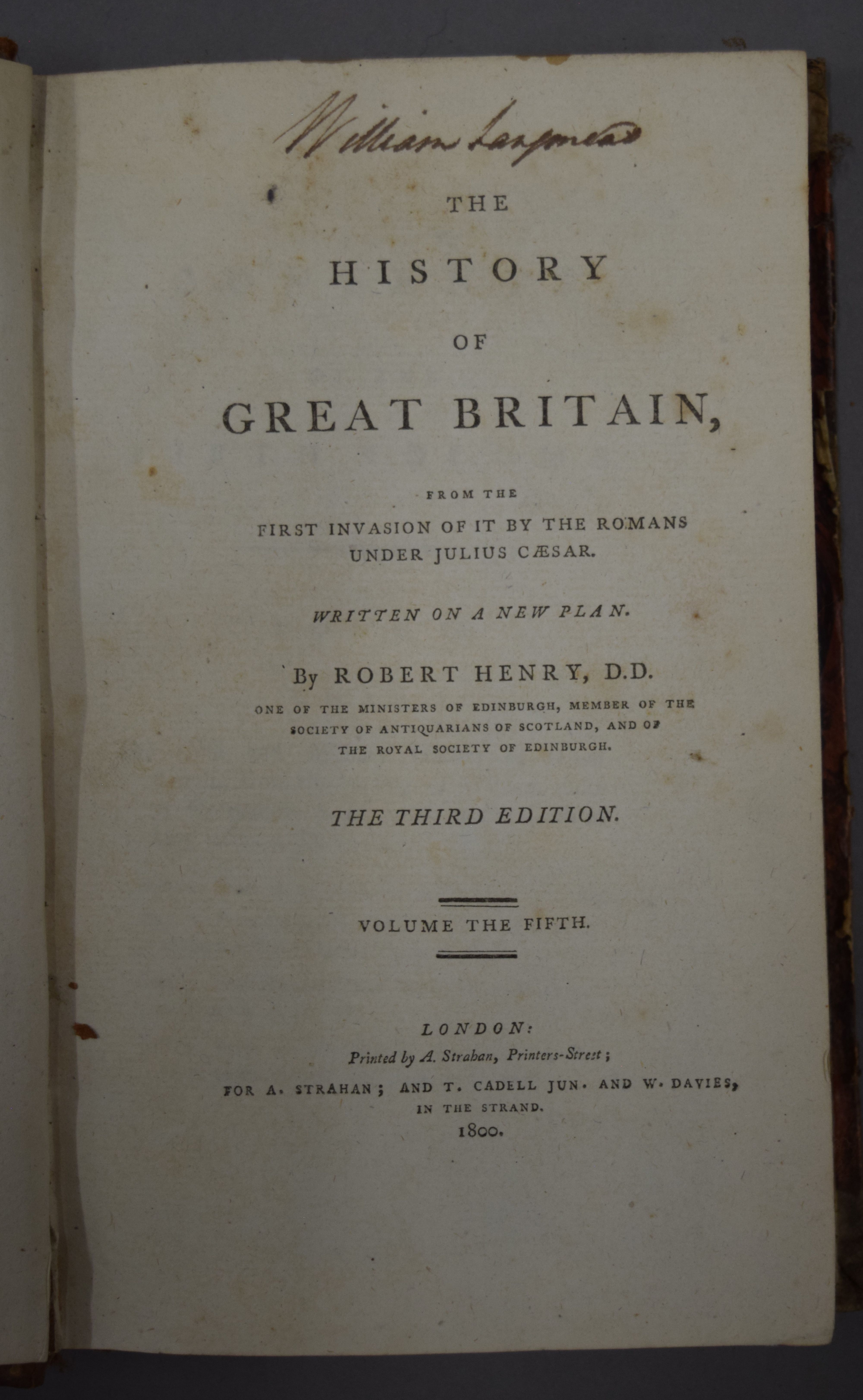 Henry History of Great Britain, 1800, volumes 1-9. - Image 2 of 3