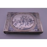 A Russian silver Niello box. 9.5 cm wide.