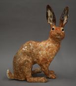 A Winstanley pottery hare. 38 cm high.