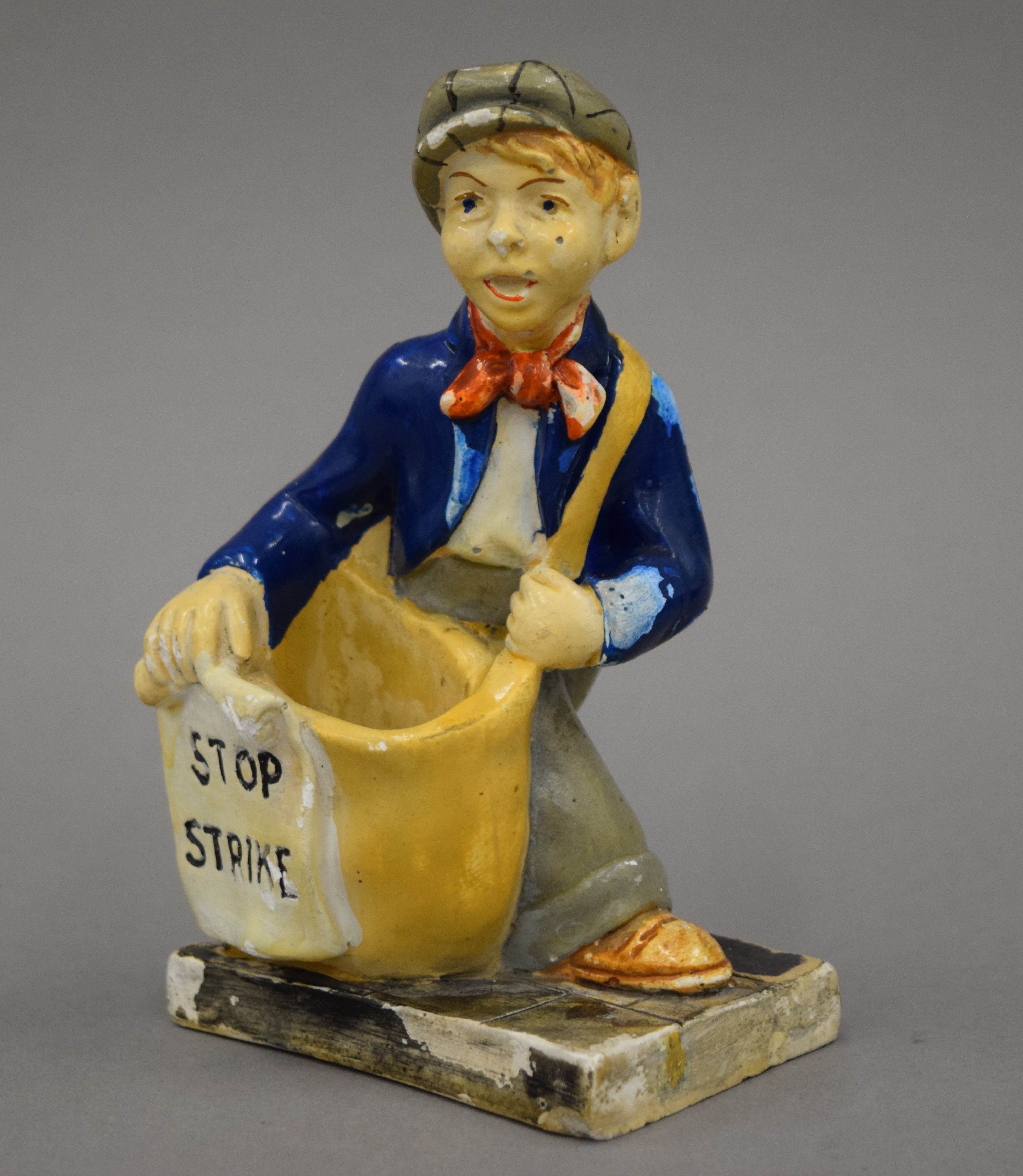 A 1920s General Strike Commemorative match striker formed as a paper boy, - Image 3 of 6