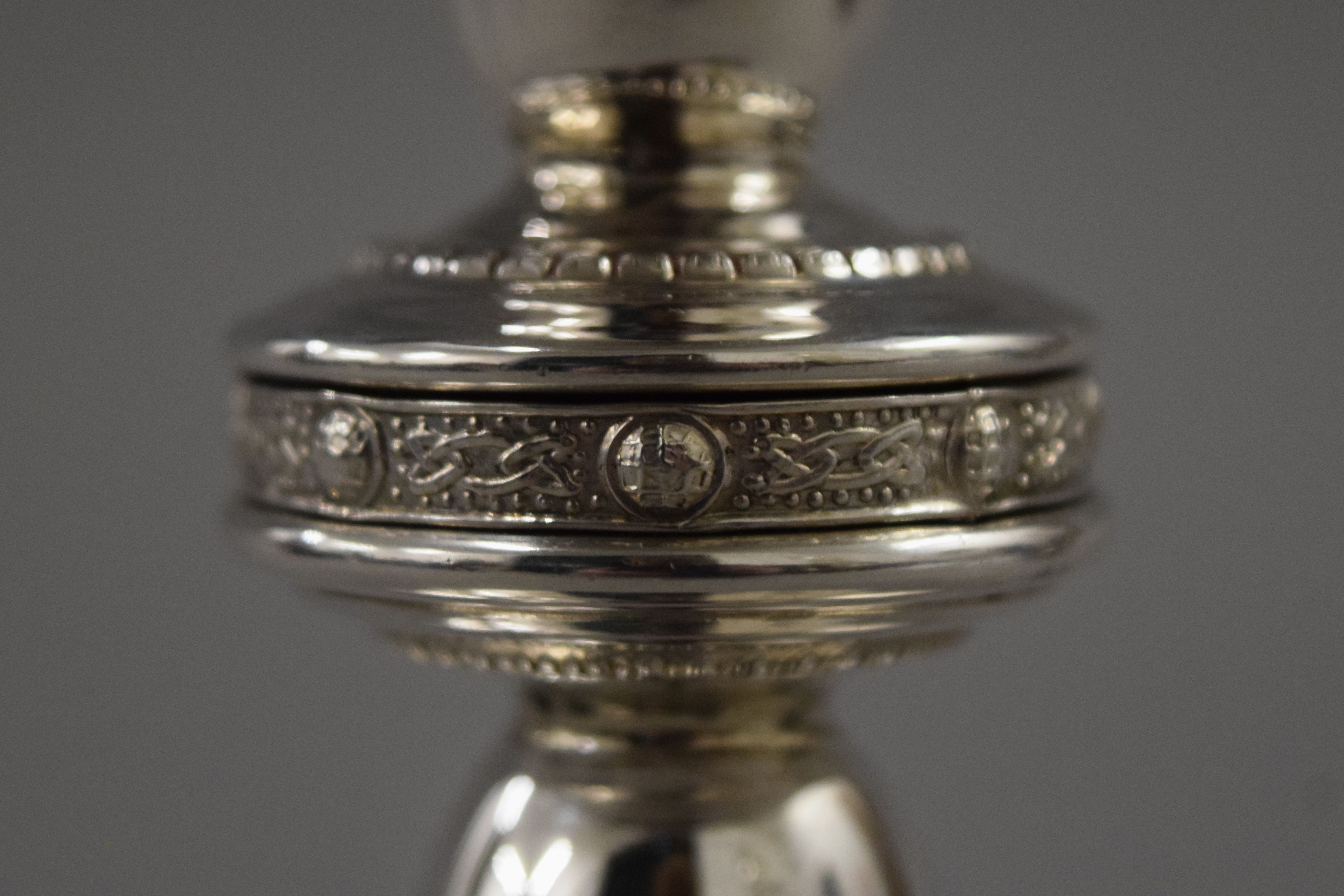 A boxed 'Lindisfarne Decoration' silver candlestick, - Image 4 of 6